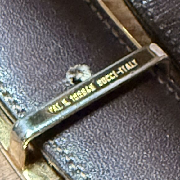 VTG GUCCI GG Logo Buckle Brown Leather Belt Gold Hardware 25”-29” Reversible